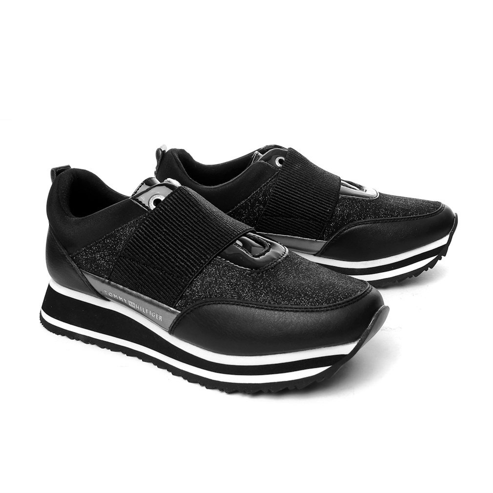 sneakers tommy hilfiger elastic retro runner fw0fw03336 black 990