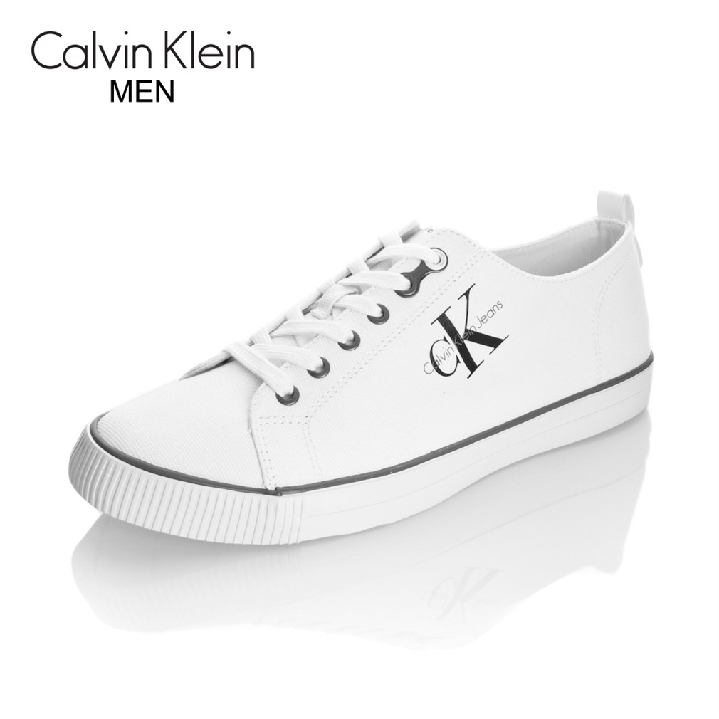 Calvin Klein Erkek Keten Ayakkabı Kauçuk Taban S0369 - WHT ARNOLD CANVAS  WHITE | Marka Park