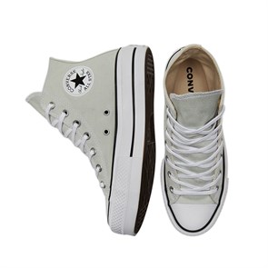 Converse  Kadın Sneaker 572720C CHUCK TAYLOR ALL STAR LIFT CANVAS PLATFORM GUMUS-SIYAH-BEYAZ KANVAS