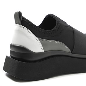 Kadın Günlük Ayakkabı GTN-20656 John May Strech Siyah-Beyaz-Koyu Gri