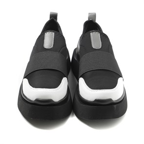 Kadın Günlük Ayakkabı GTN-20656 John May Strech Siyah-Beyaz-Koyu Gri