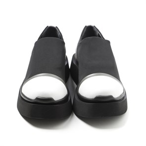 Kadın Günlük Ayakkabı GTN-20673 John May Strech Siyah-Beyaz-Koyu Gri