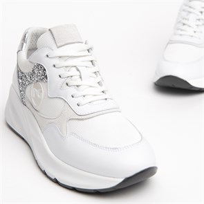 Kadın Sneaker E218041D NeroGiardini SKIPPER BIANCO T.DALLAS BIANCO 145  VELOUR NEVE T.GLITTER GR