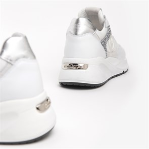 Kadın Sneaker E218041D NeroGiardini SKIPPER BIANCO T.DALLAS BIANCO 145  VELOUR NEVE T.GLITTER GR