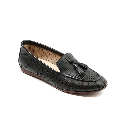 VİZON Kadın Oxford-Ayakkabı MF-1395 Deriden Siyah